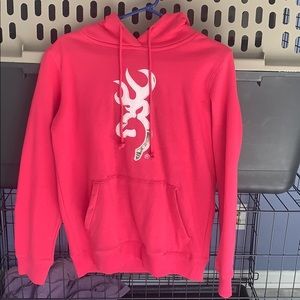 BROWNING woman’s pink and camo logo hoodie